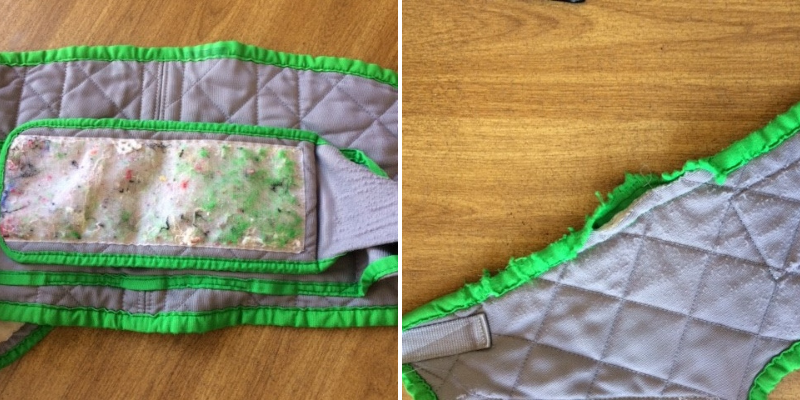 Failed hoist sling velcro and seam