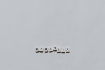 A little sign saying 'dementia' to show awareness for continence management for people living with dementia. 