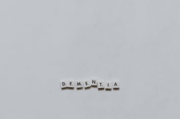 A little sign saying 'dementia' to show awareness for continence management for people living with dementia. 