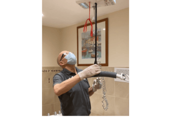 Our servicing engineer, Phil, who is maintaining care home equipment. 